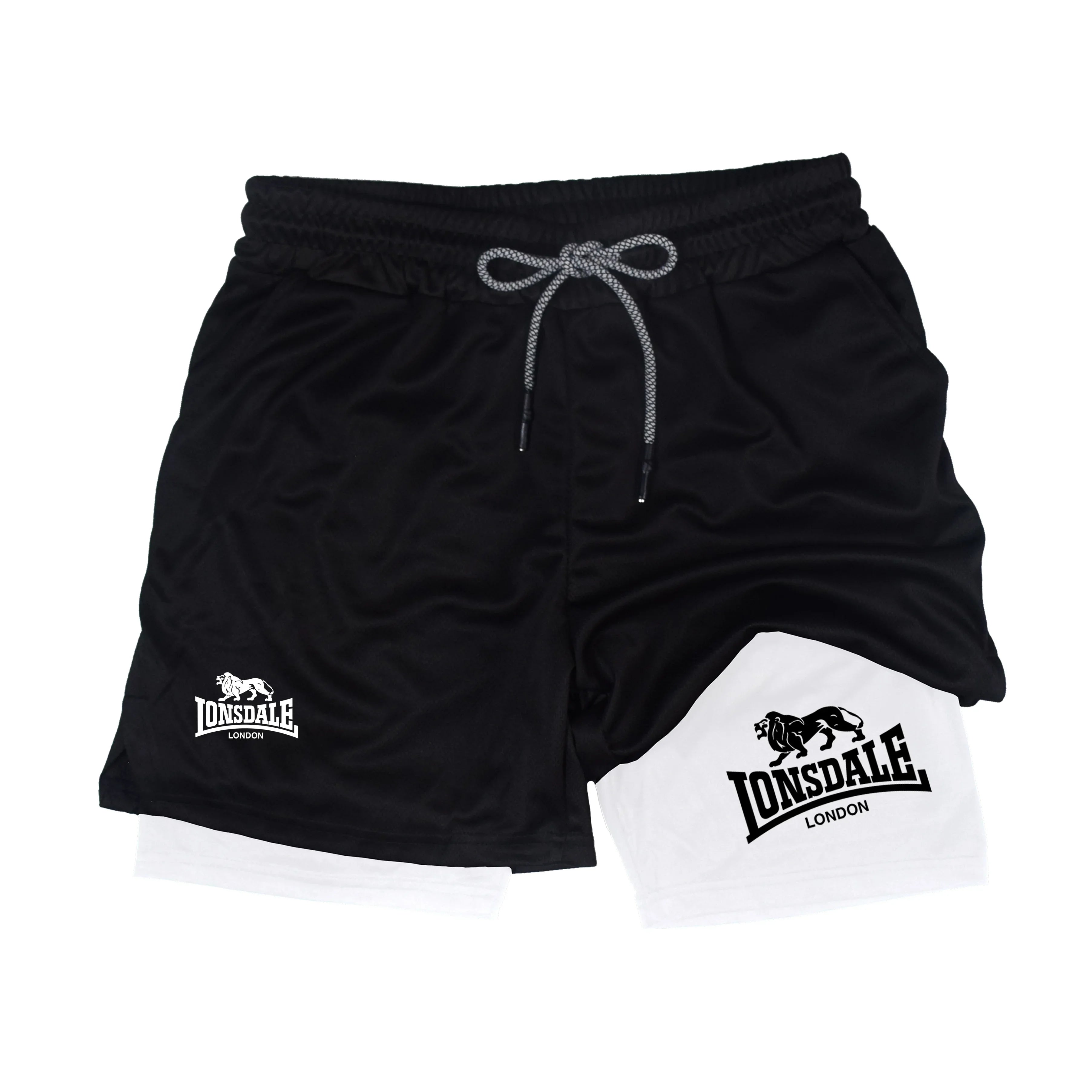 2-in-1 Men's Running Compression Shorts with Phone Pocket