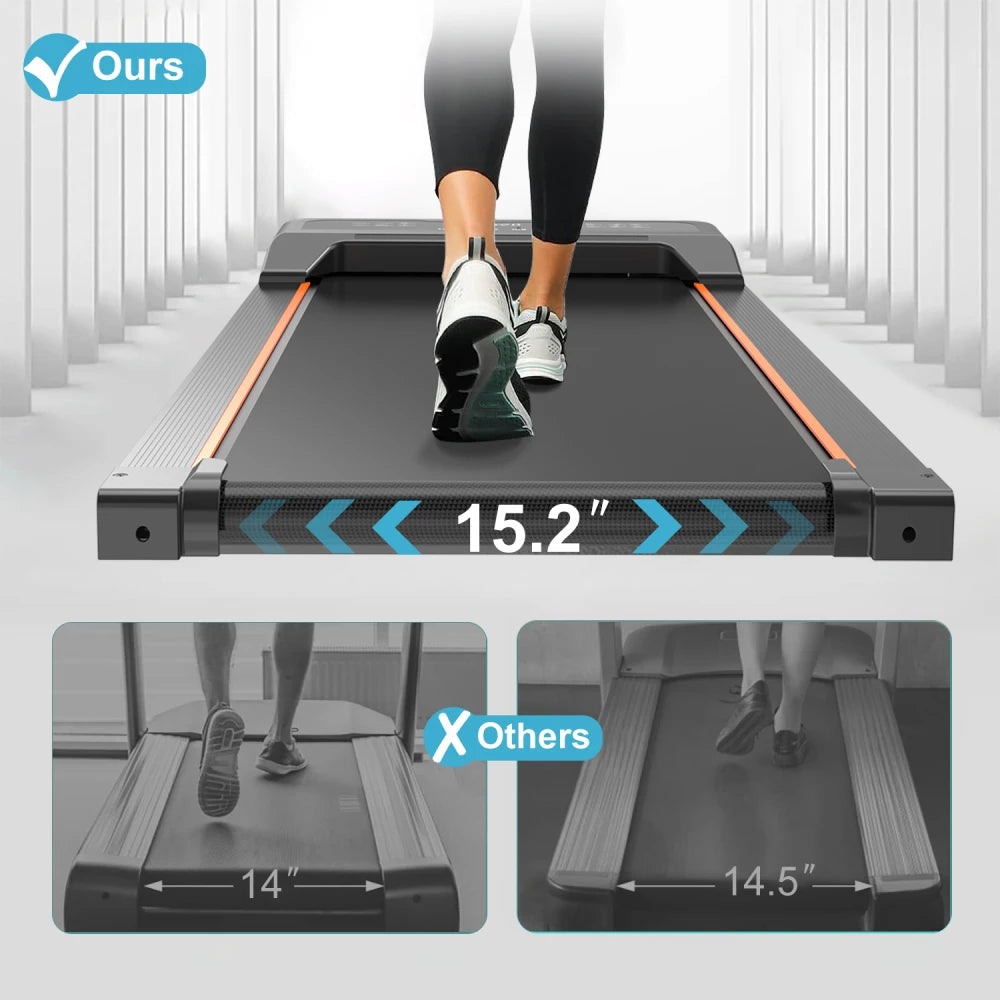 Walking Pad Under Desk Treadmill 2.5HP with LED & Remote