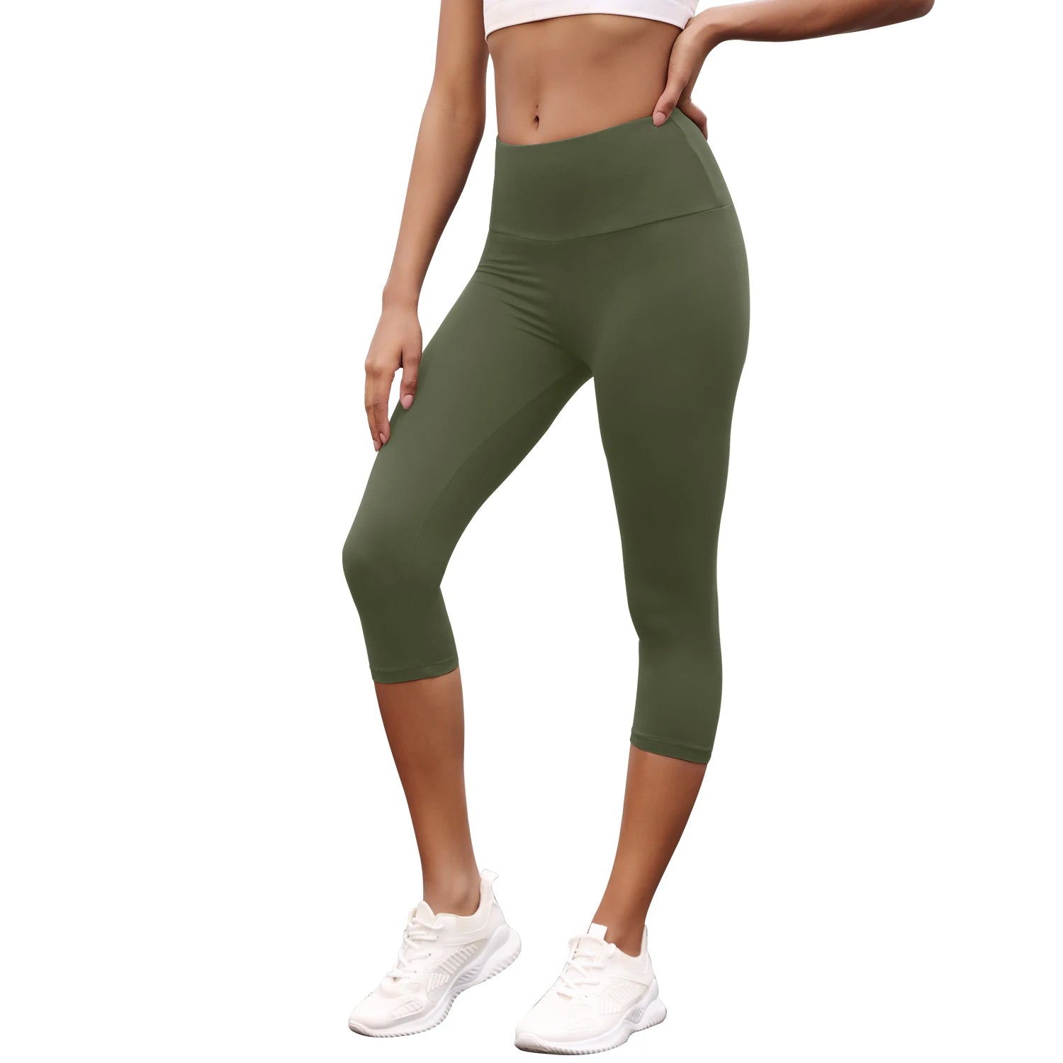 Women's High Waisted Capri Workout Leggings