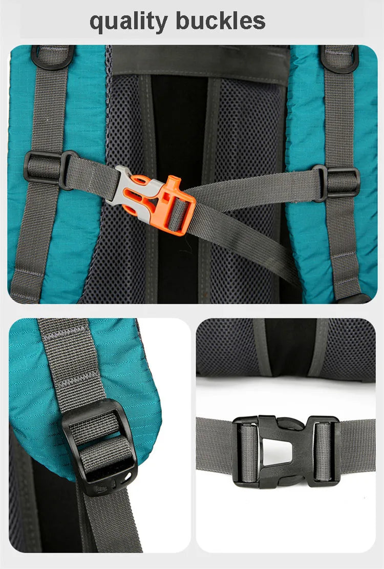 70L Nylon Hiking Backpack with Rain Cover