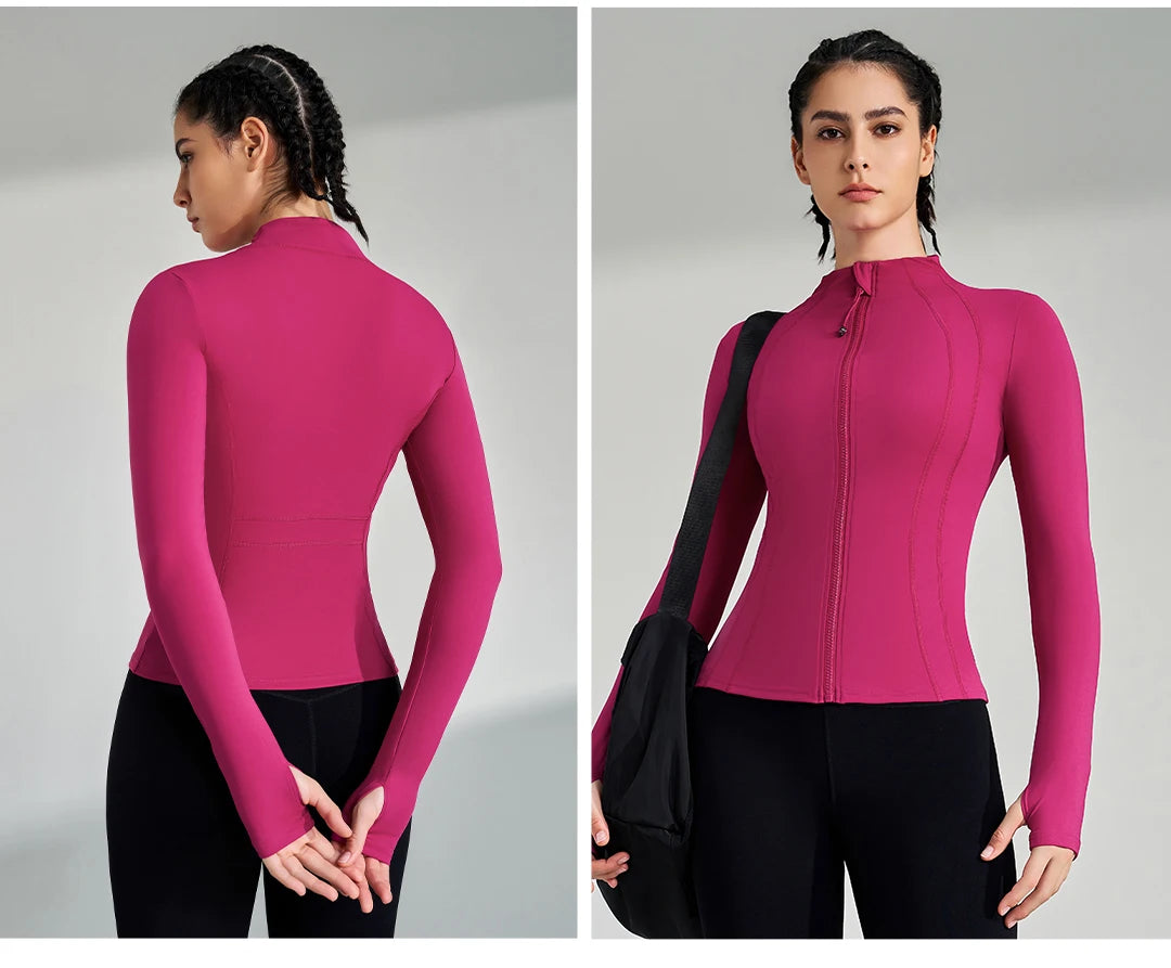 Women’s Full-Zip Yoga & Running Jacket with Thumbholes