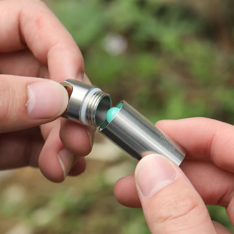 Tiartisan Titanium Mini Waterproof Pill Box Keychain