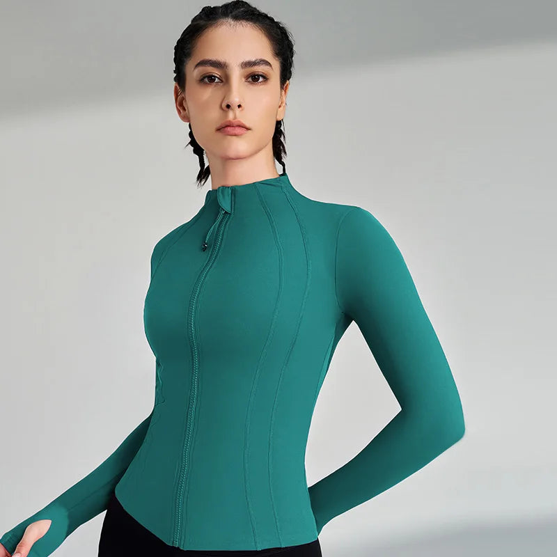 Women’s Full-Zip Yoga & Running Jacket with Thumbholes