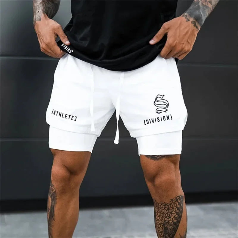 Men’s 2-in-1 Quick-Dry Gym Running Shorts