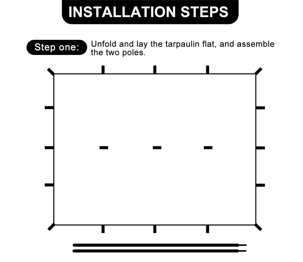 Waterproof Camping Tent Tarp with 19 Hang Points