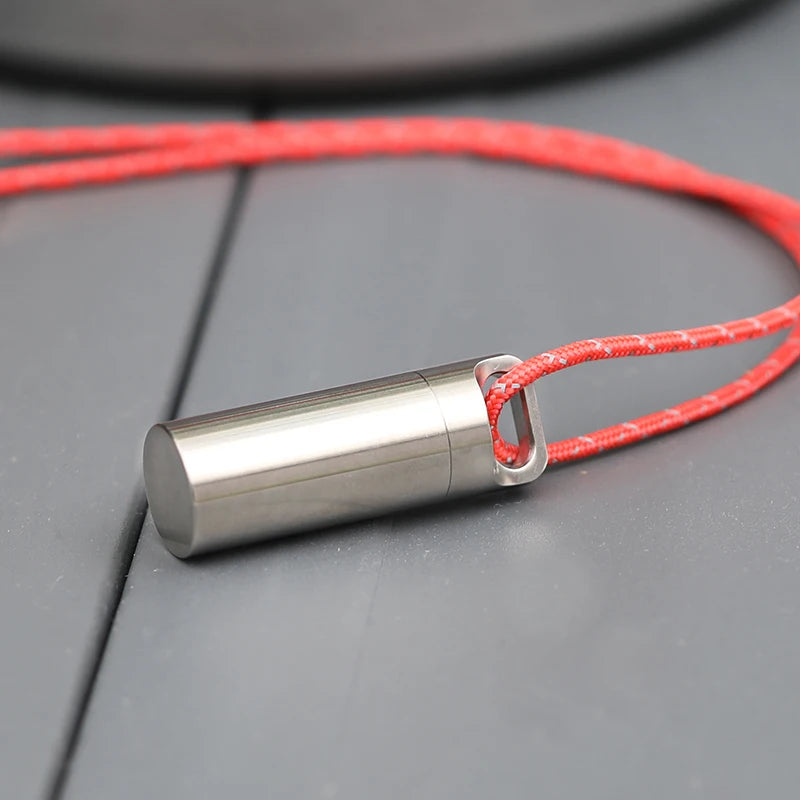Tiartisan Titanium Mini Waterproof Pill Box Keychain