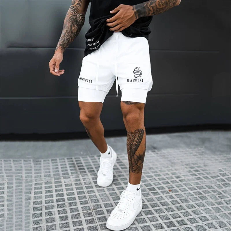 Men’s 2-in-1 Quick-Dry Gym Running Shorts